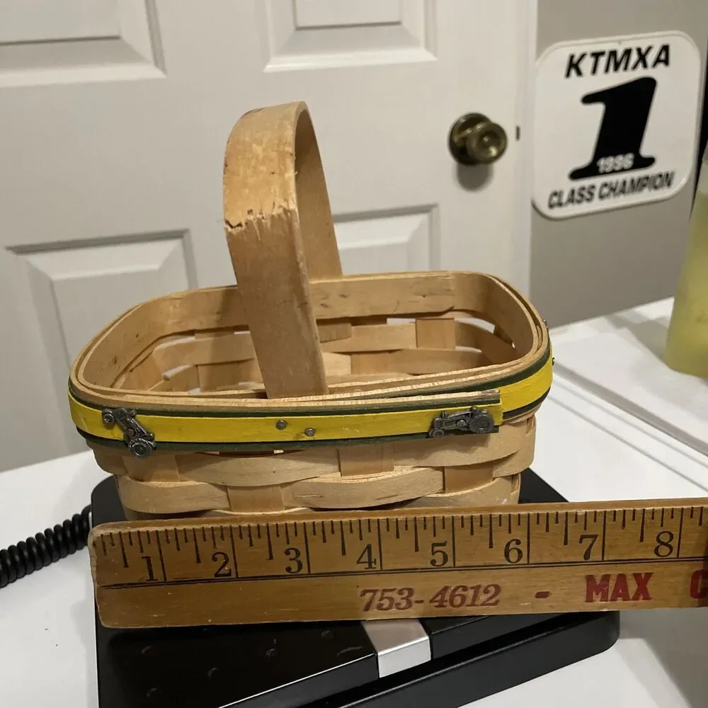 Flaw John Deere Small Longaberger Tractor Basket Handle Flaw